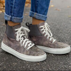 Thakoon Hand-Dyed Gray Abstract High Top Sneakers One of a Kind Size 37 (US 7)